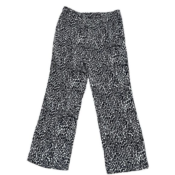 Chico’s Geometric Brick-Print Wide-Leg Pants size 8 - Picture 2 of 7